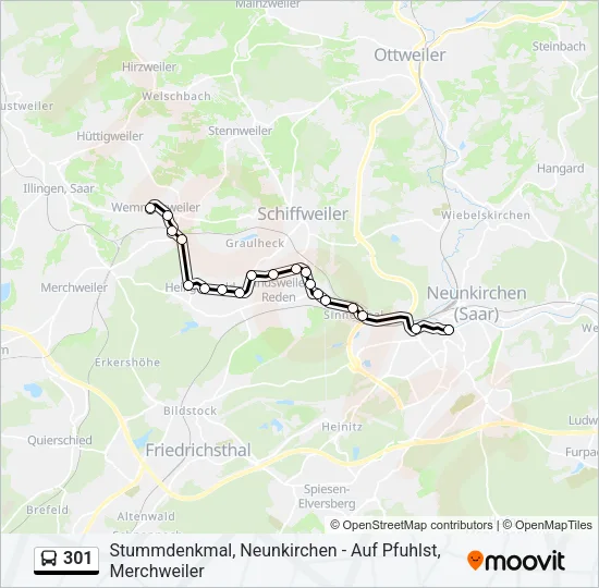 301 Bus Line Map