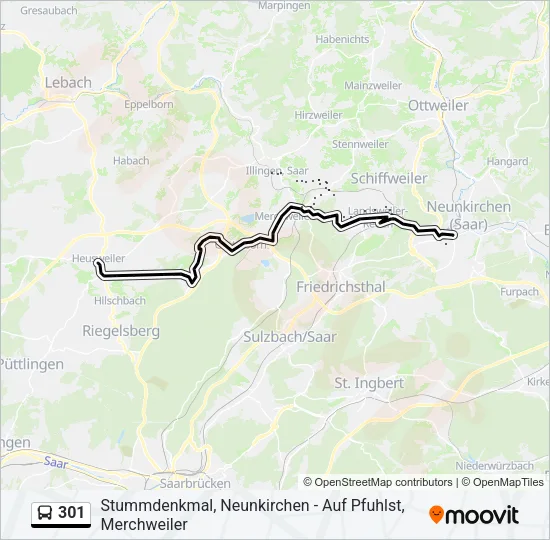 301 Bus Line Map