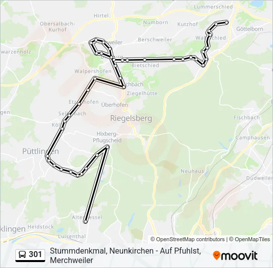 301 Bus Line Map
