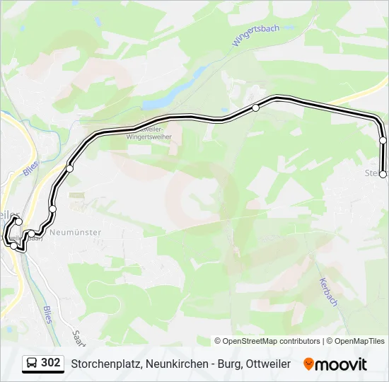 302 Bus Line Map