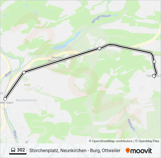 302 Bus Line Map