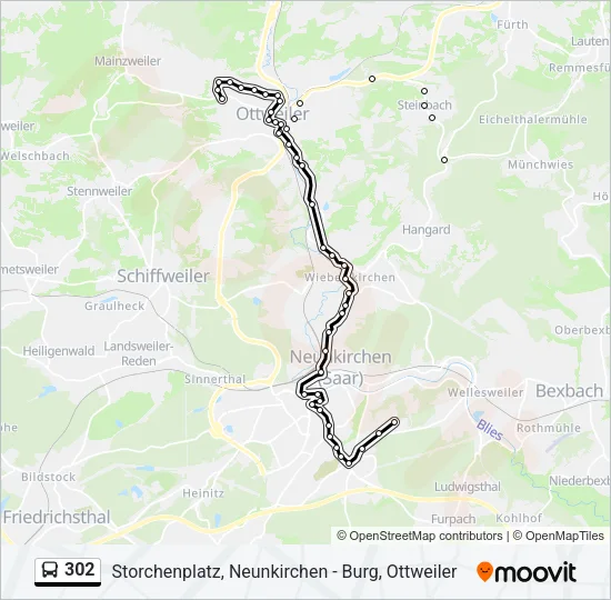 302 Bus Line Map