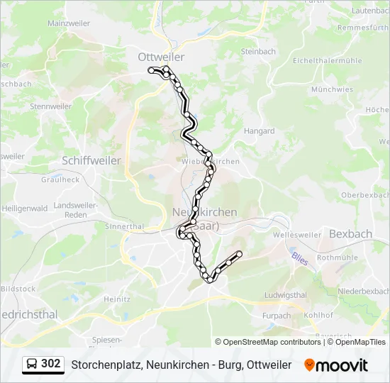 302 Bus Line Map