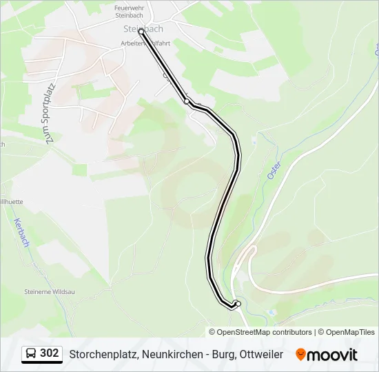 302 Bus Line Map