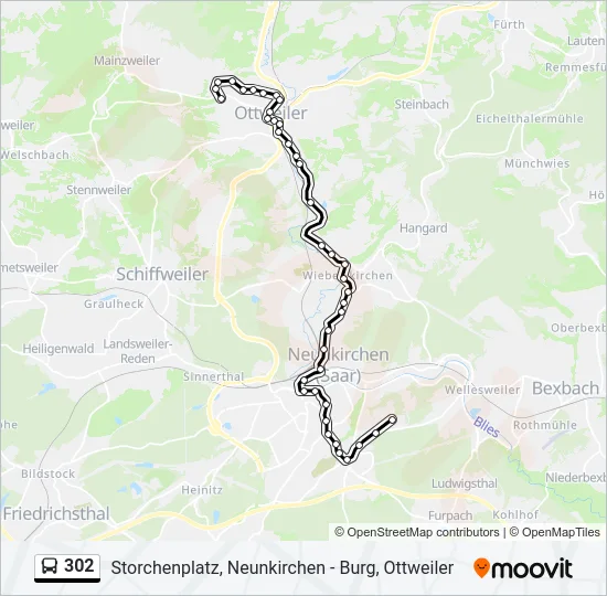 302 Bus Line Map