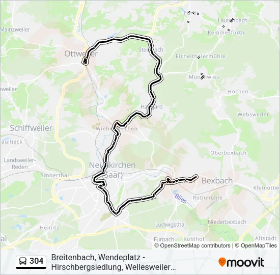 304 Bus Line Map
