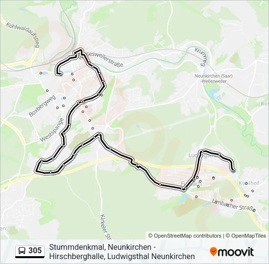 305 Bus Line Map