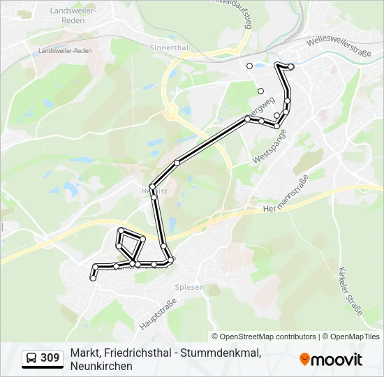 309 Bus Line Map
