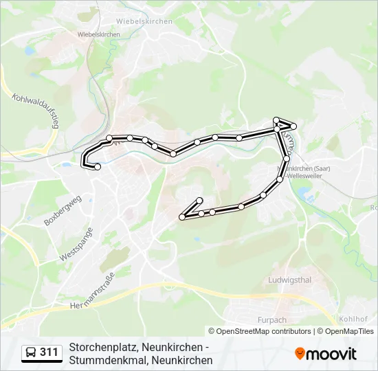 311 Bus Line Map