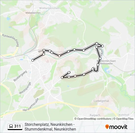 311 Bus Line Map