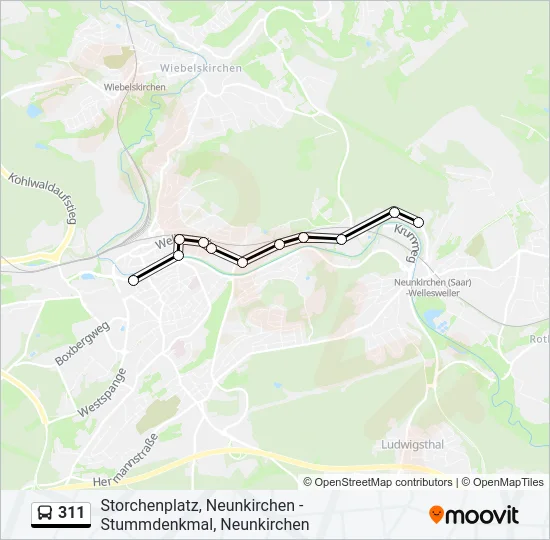311 Bus Line Map