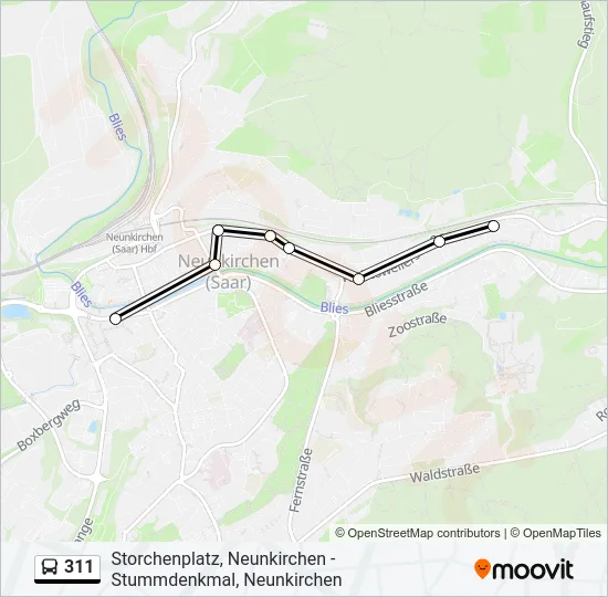 311 Bus Line Map