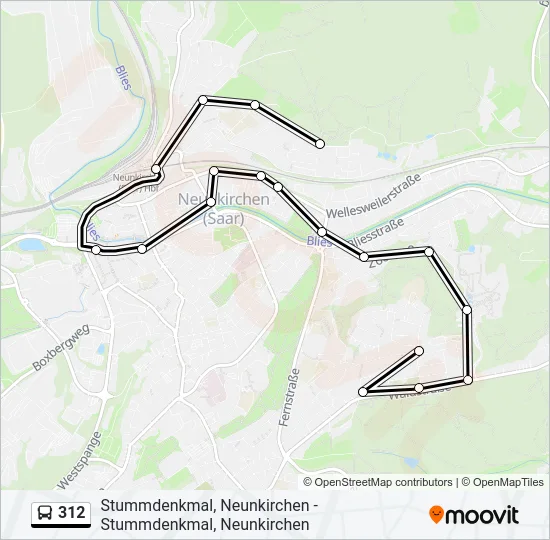 312 Bus Line Map