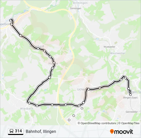314 Bus Line Map