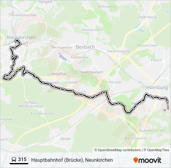 315 Bus Line Map
