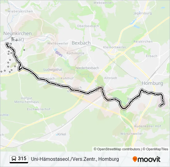 315 Bus Line Map