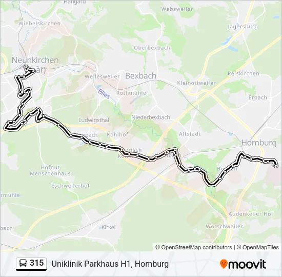 315 Bus Line Map