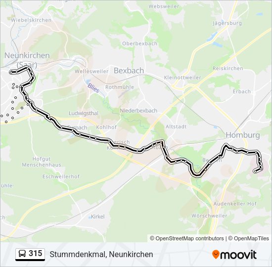 Buslinie 315 Karte