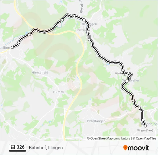 Автобус 326: карта маршрута