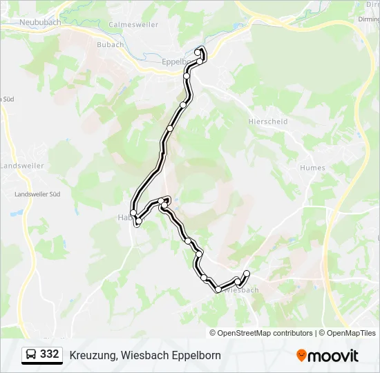 332 Bus Line Map