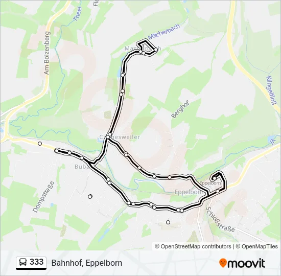 333 Bus Line Map