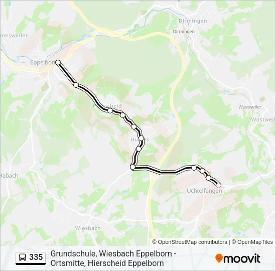 335 Bus Line Map