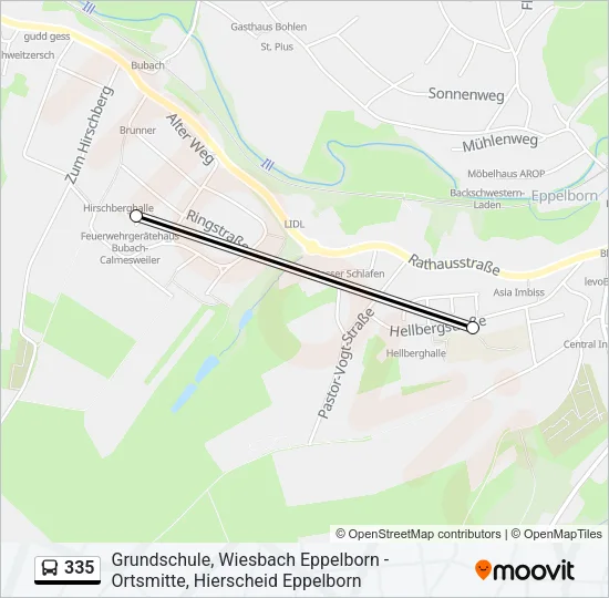 335 Bus Line Map