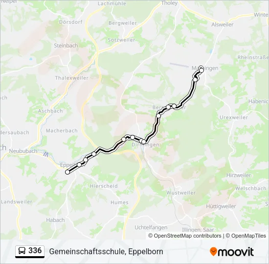 336 Bus Line Map