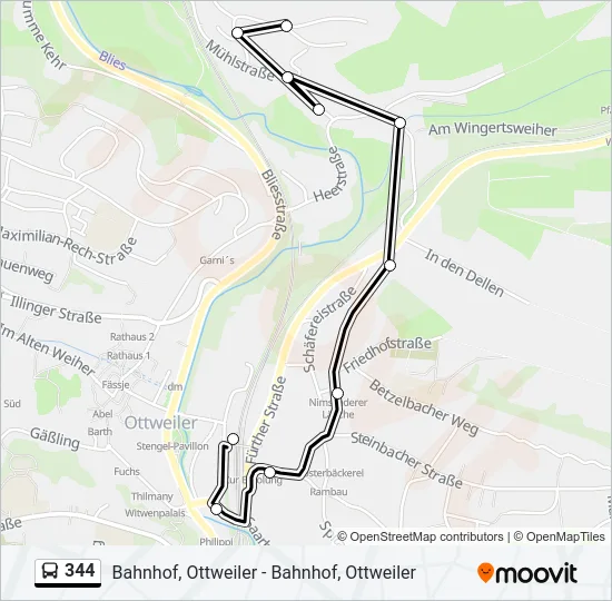 344 Bus Line Map