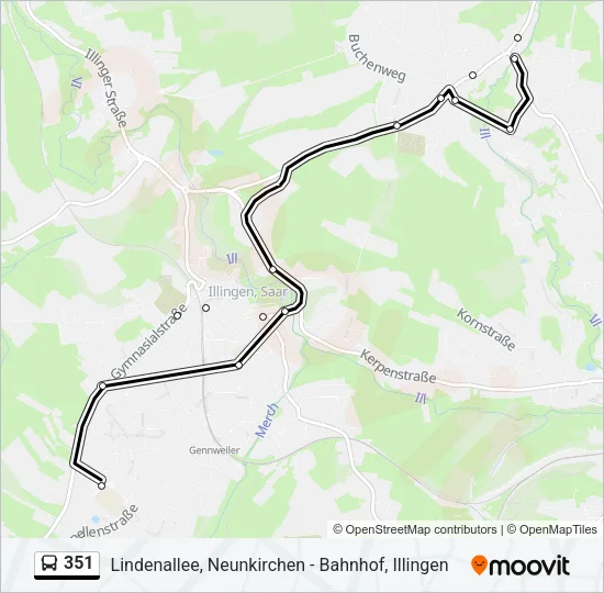351 Bus Line Map