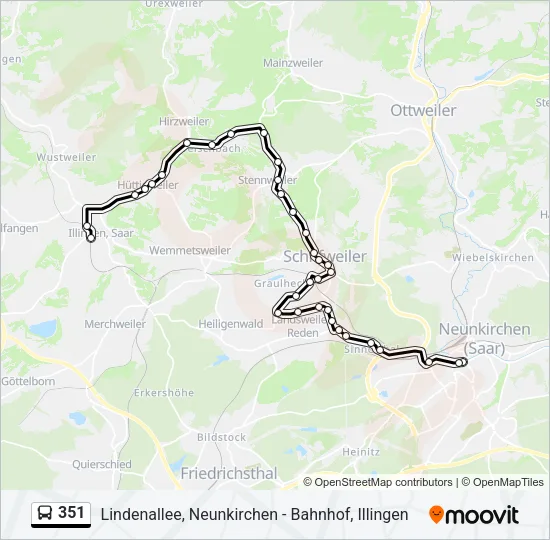 351 Bus Line Map