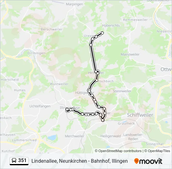 351 Bus Line Map