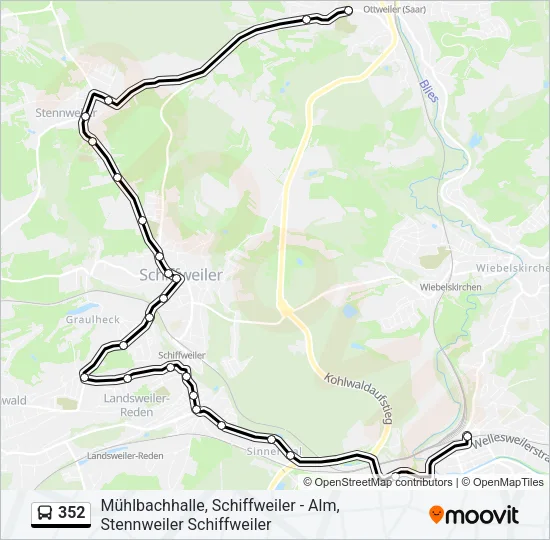 352 Bus Line Map