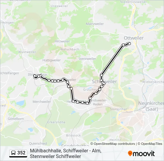 352 Bus Line Map