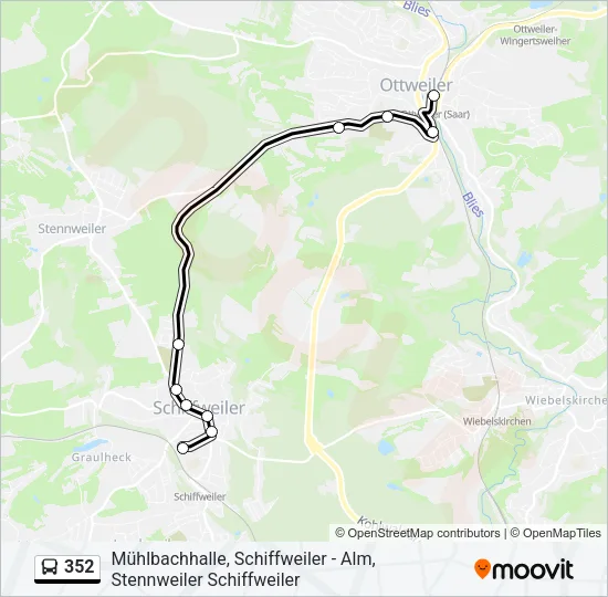 352 Bus Line Map