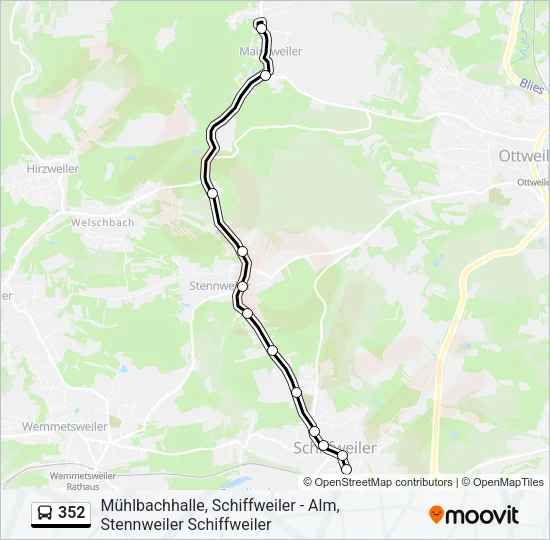 352 Bus Line Map