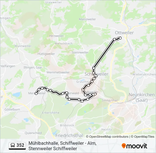 352 Bus Line Map