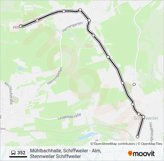 352 Bus Line Map