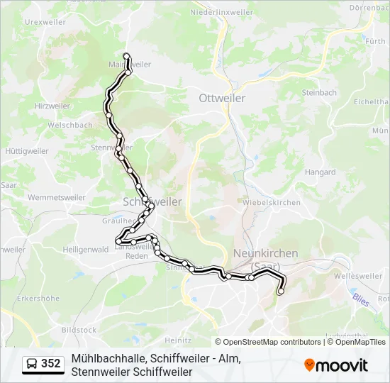 352 Bus Line Map