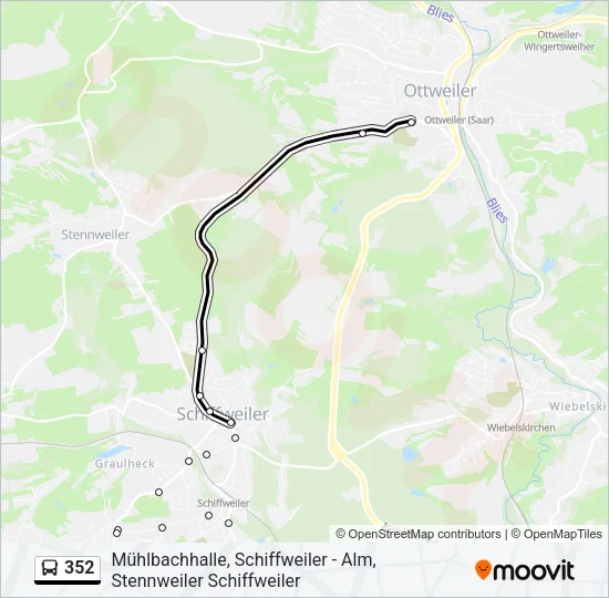 352 Bus Line Map