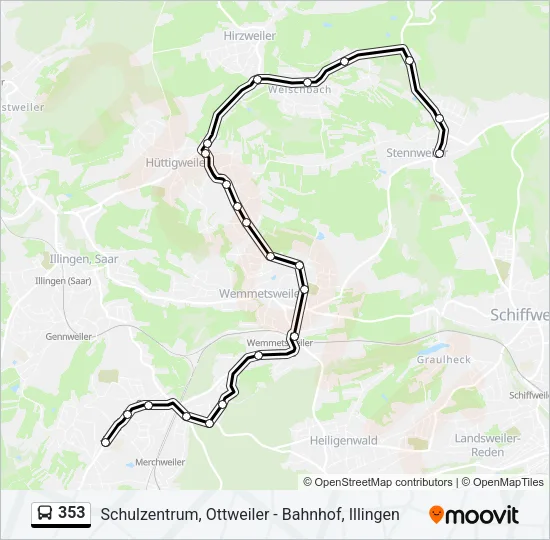 353 Bus Line Map