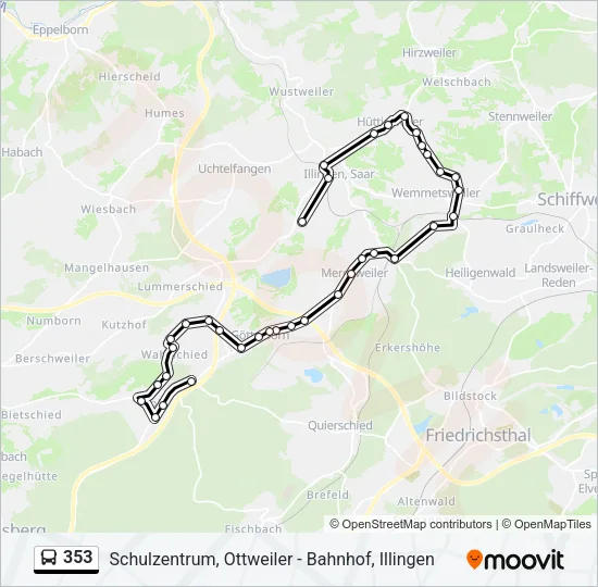353 Bus Line Map