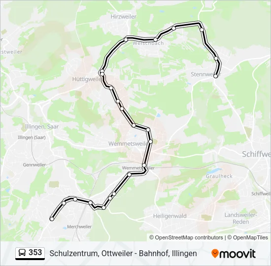 353 Bus Line Map