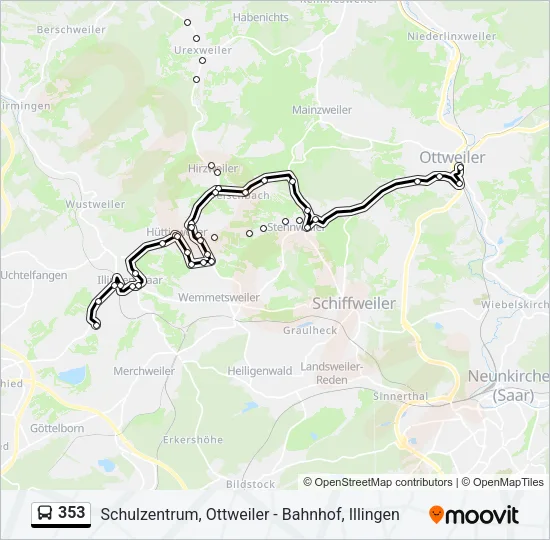 353 Bus Line Map