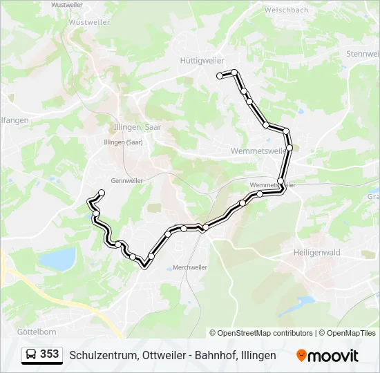 353 Bus Line Map