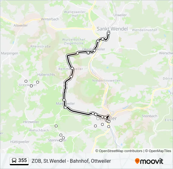 355 Bus Line Map