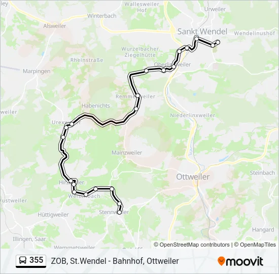 355 Bus Line Map