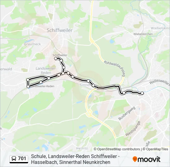 701 Bus Line Map