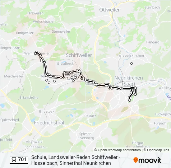 701 Bus Line Map