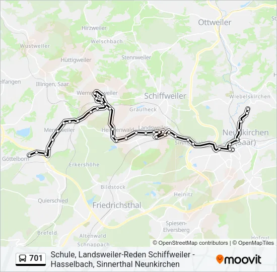 701 Bus Line Map